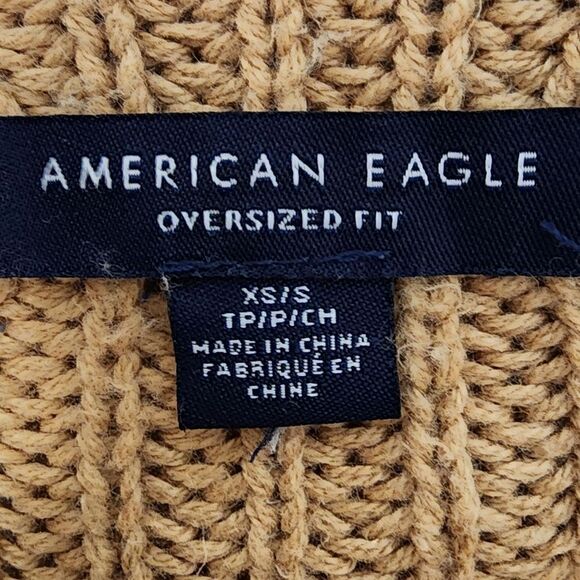 American Eagle tan mock neck oversized knit sweater - Picture 5 of 8